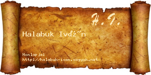 Halabuk Iván névjegykártya